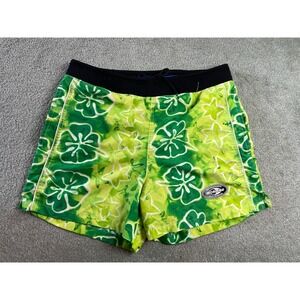 Mormaii  Board Shorts Men's Size L? Green Floral Lined Swim Trunks Drawstring
